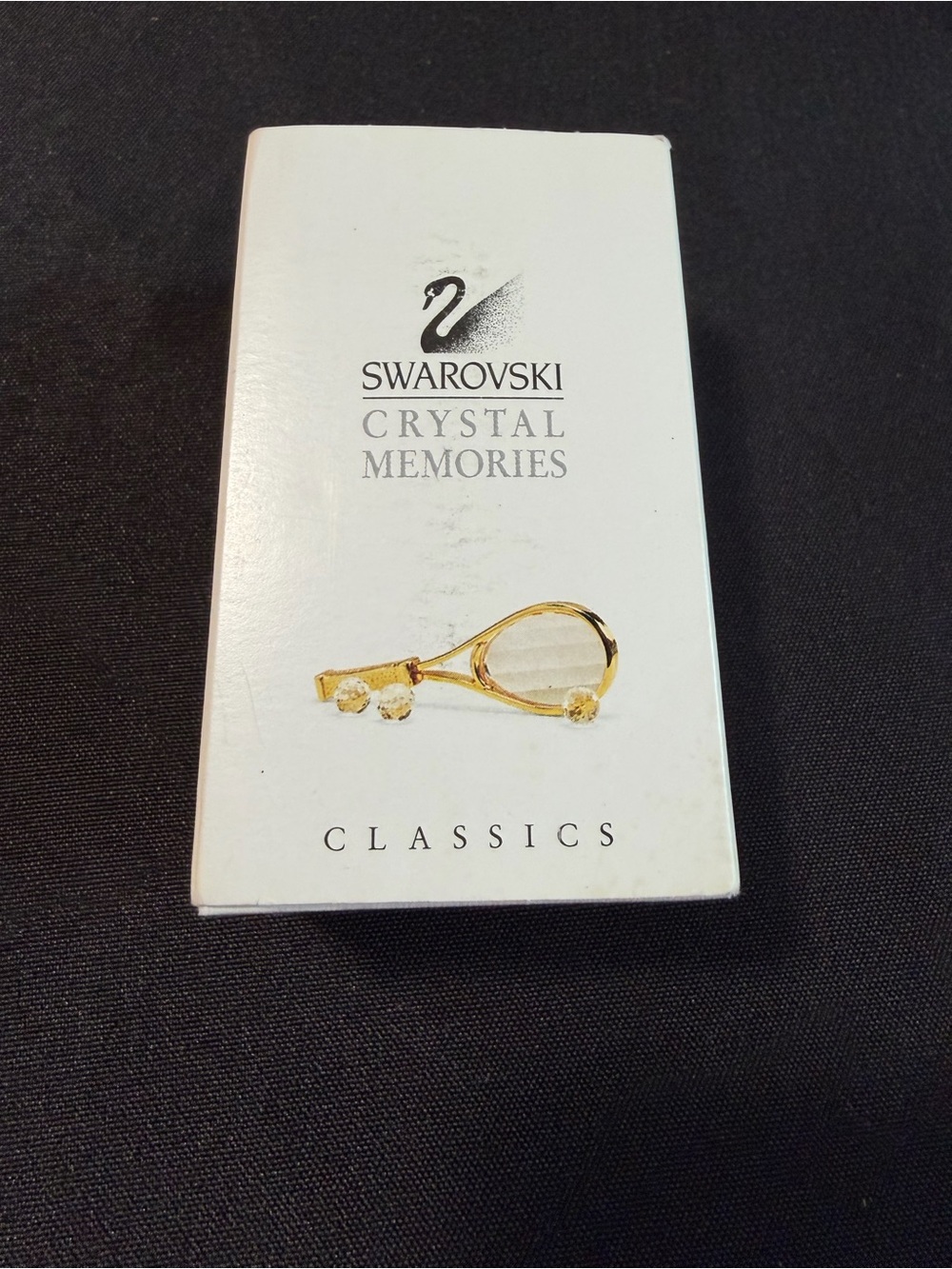 Swarovski Gold Crystal Tennis Racket Collectors Charm